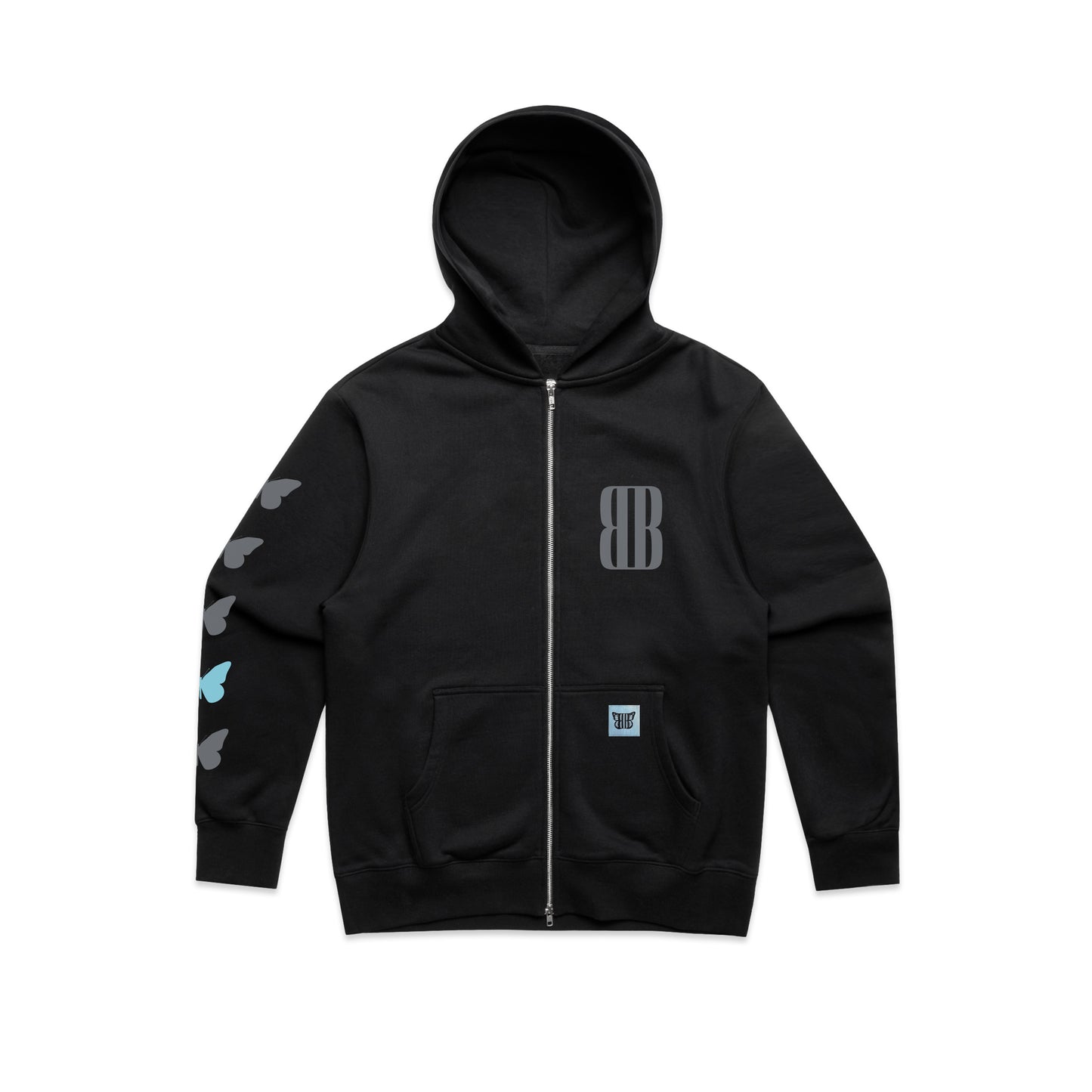The Blue Butterfly Zip-Up Hoodie